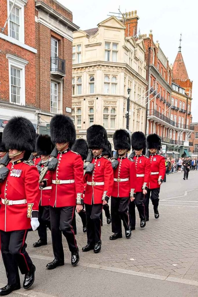 windsor changing guard by windsor castle