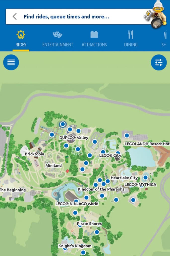 map on legoland app